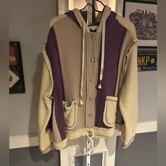 POL Purple Ivory Contrast Jacket Size Large - Picture 5 of 6